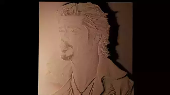 Brad Pitt CNC 3d Print High Relief Sand Casting 3D print model