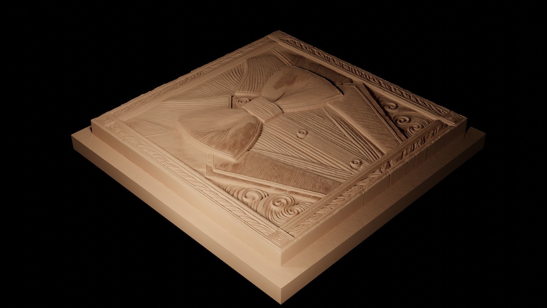 Bow Tie CNC 3d Print High Relief Sand Casting 3D print model_2