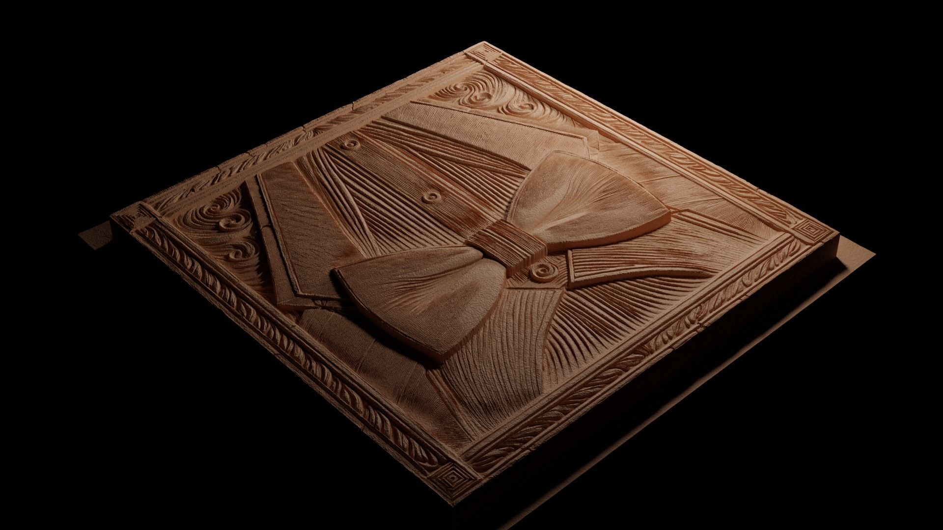 Bow Tie CNC 3d Print High Relief Sand Casting 3D print model_3