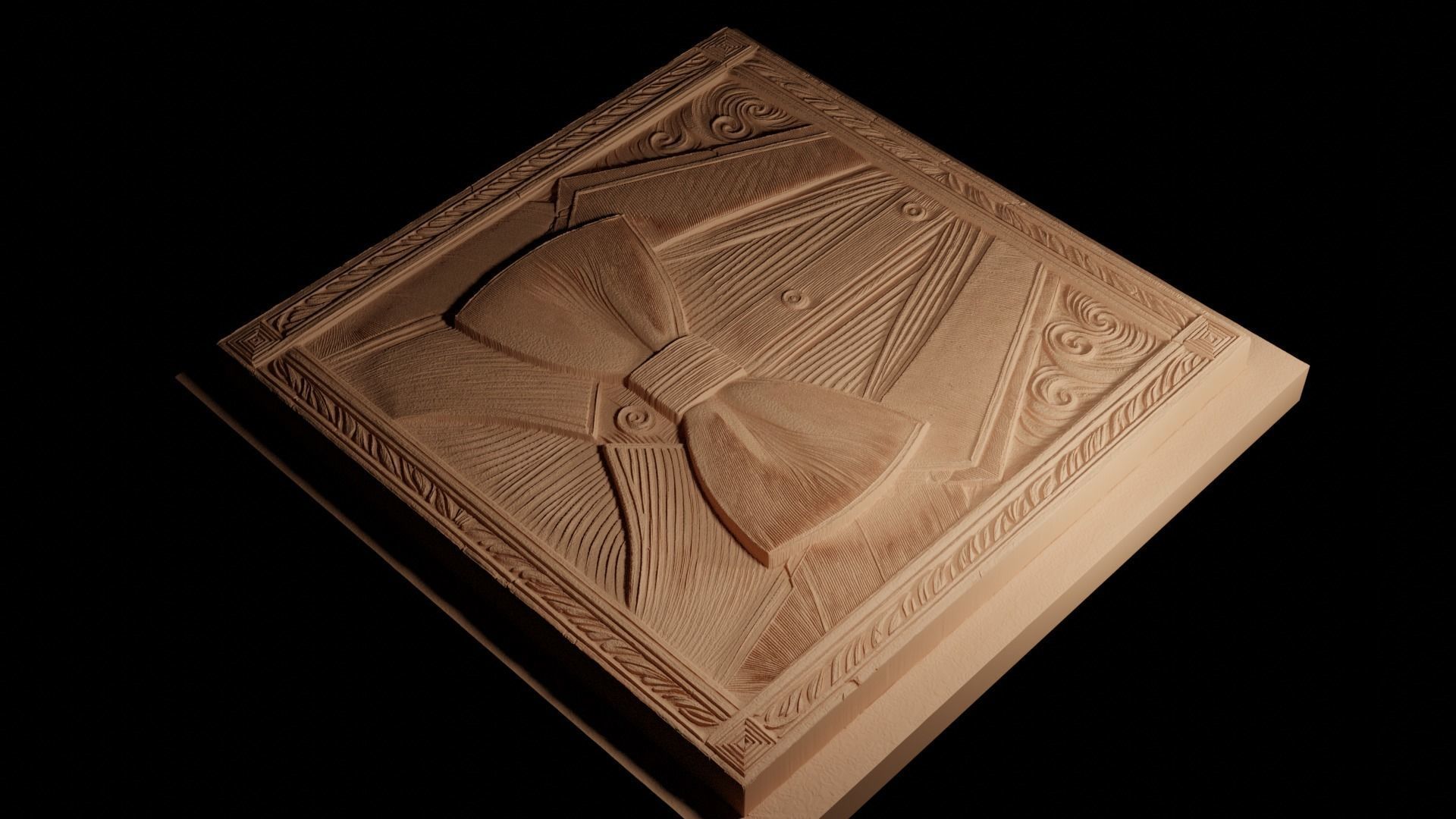 Bow Tie CNC 3d Print High Relief Sand Casting 3D print model_4