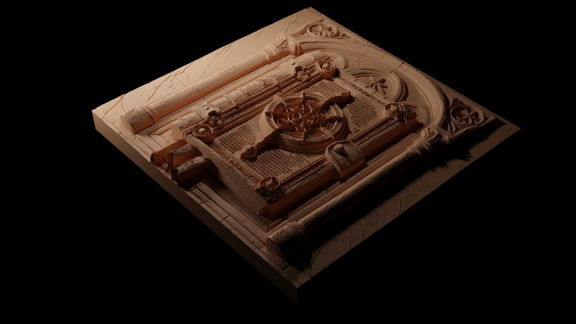 Book of Spells CNC 3d Print High Relief Sand Casting 3D print model_1