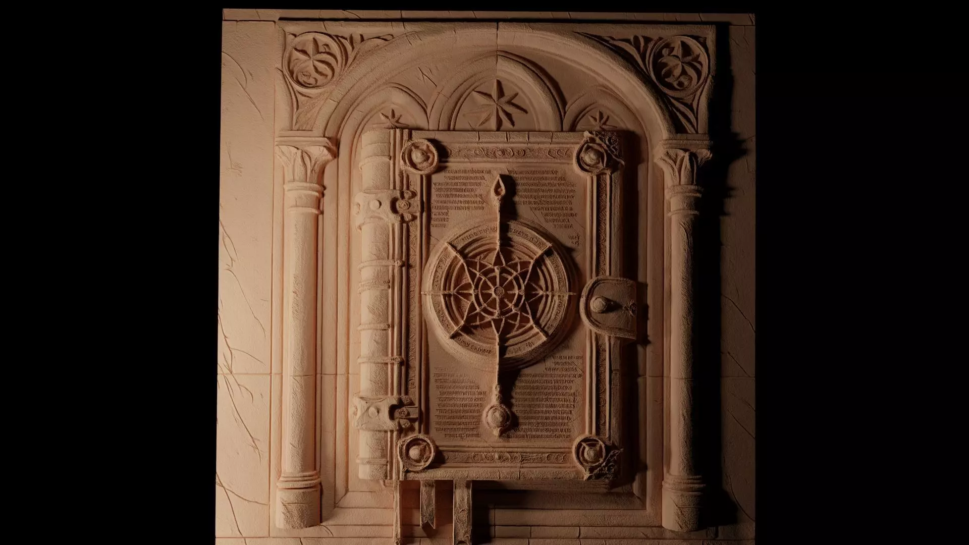 Book of Spells CNC 3d Print High Relief Sand Casting 3D print model_0