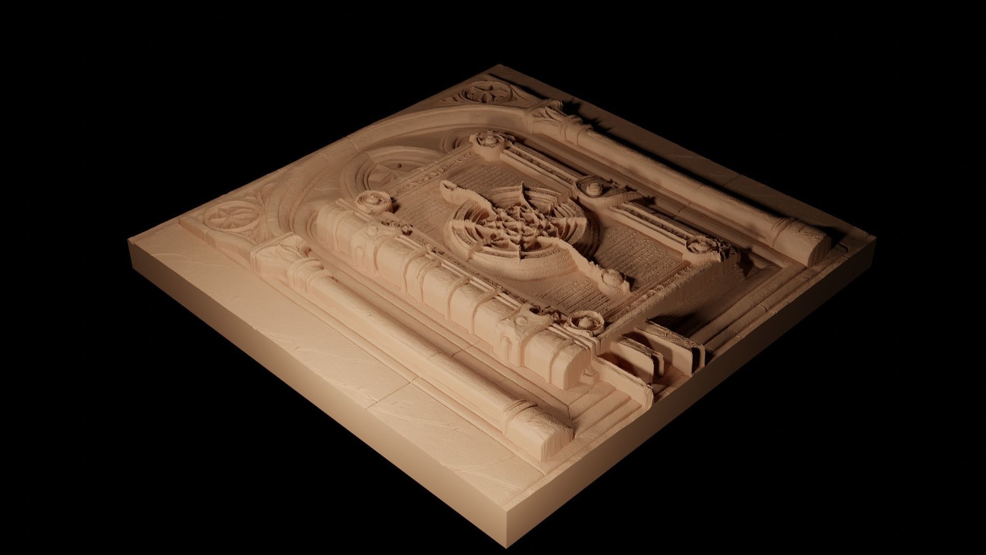 Book of Spells CNC 3d Print High Relief Sand Casting 3D print model_2