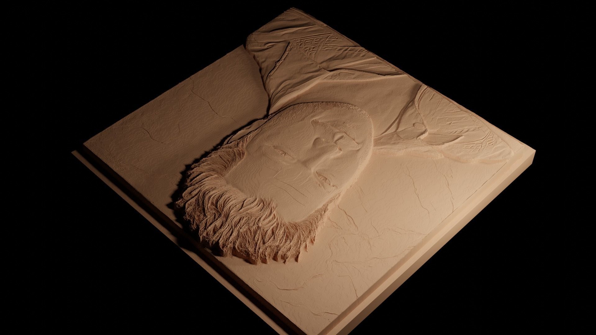 Blake Shelton CNC 3d Print High Relief Sand Casting 3D print model_4