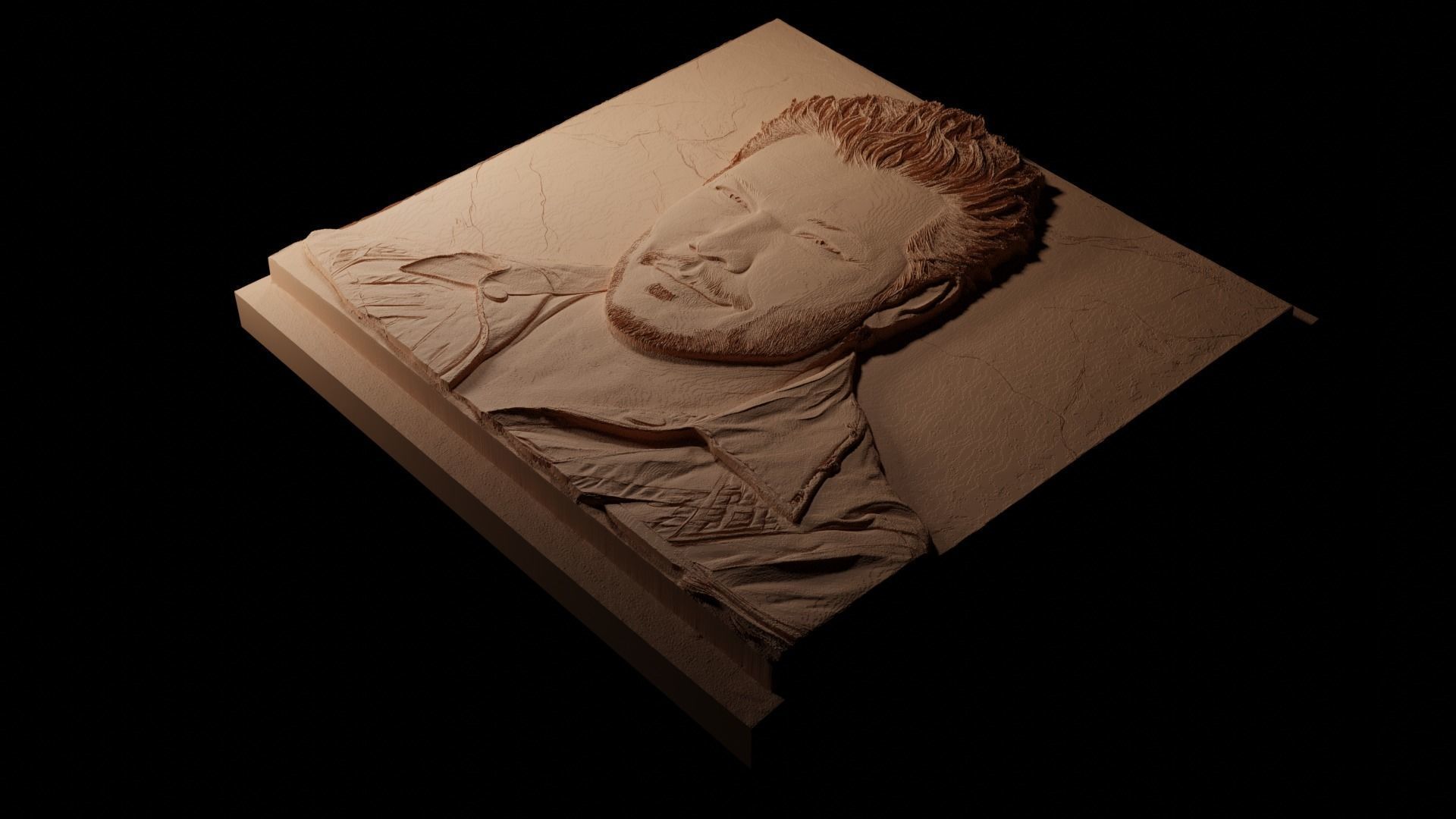 Blake Shelton CNC 3d Print High Relief Sand Casting 3D print model_1