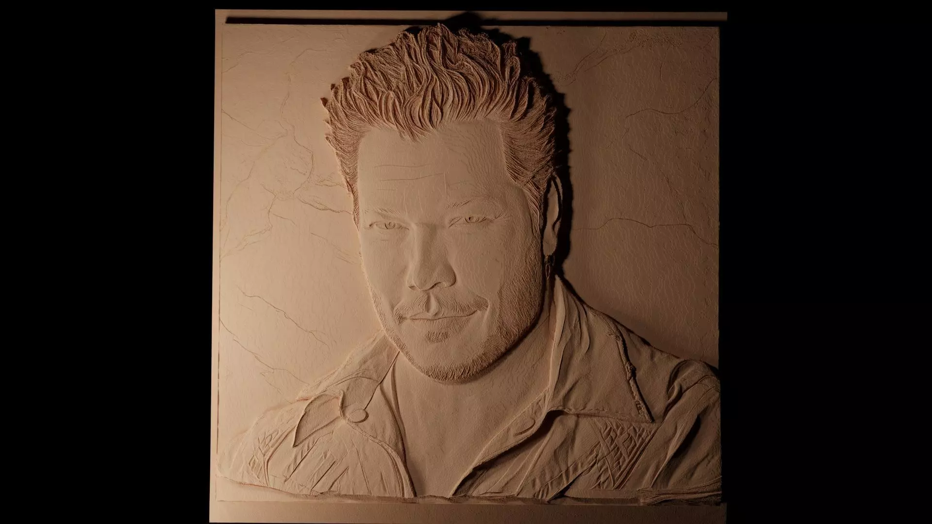 Blake Shelton CNC 3d Print High Relief Sand Casting 3D print model_0