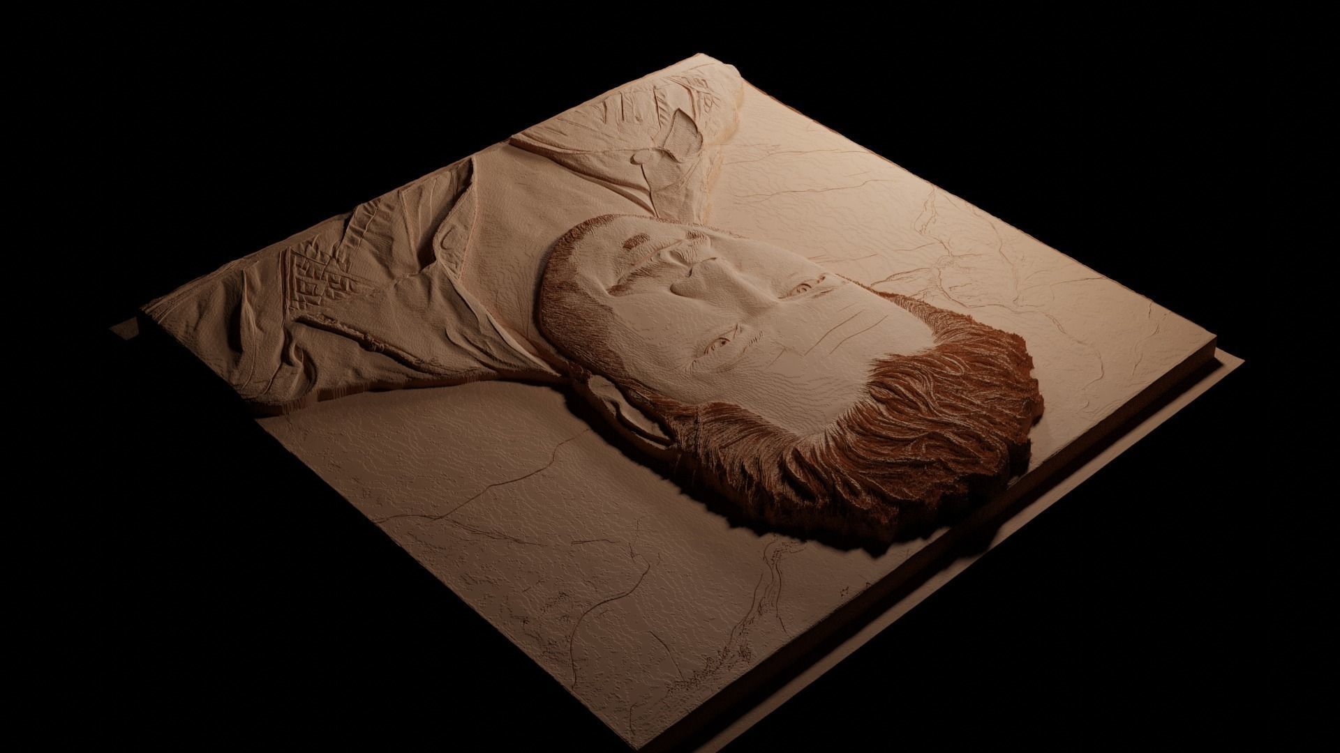 Blake Shelton CNC 3d Print High Relief Sand Casting 3D print model_3