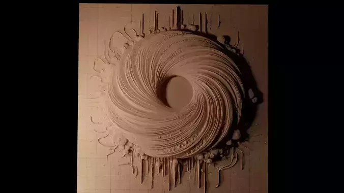 Black Hole CNC 3d Print High Relief Sand Casting 3D print model