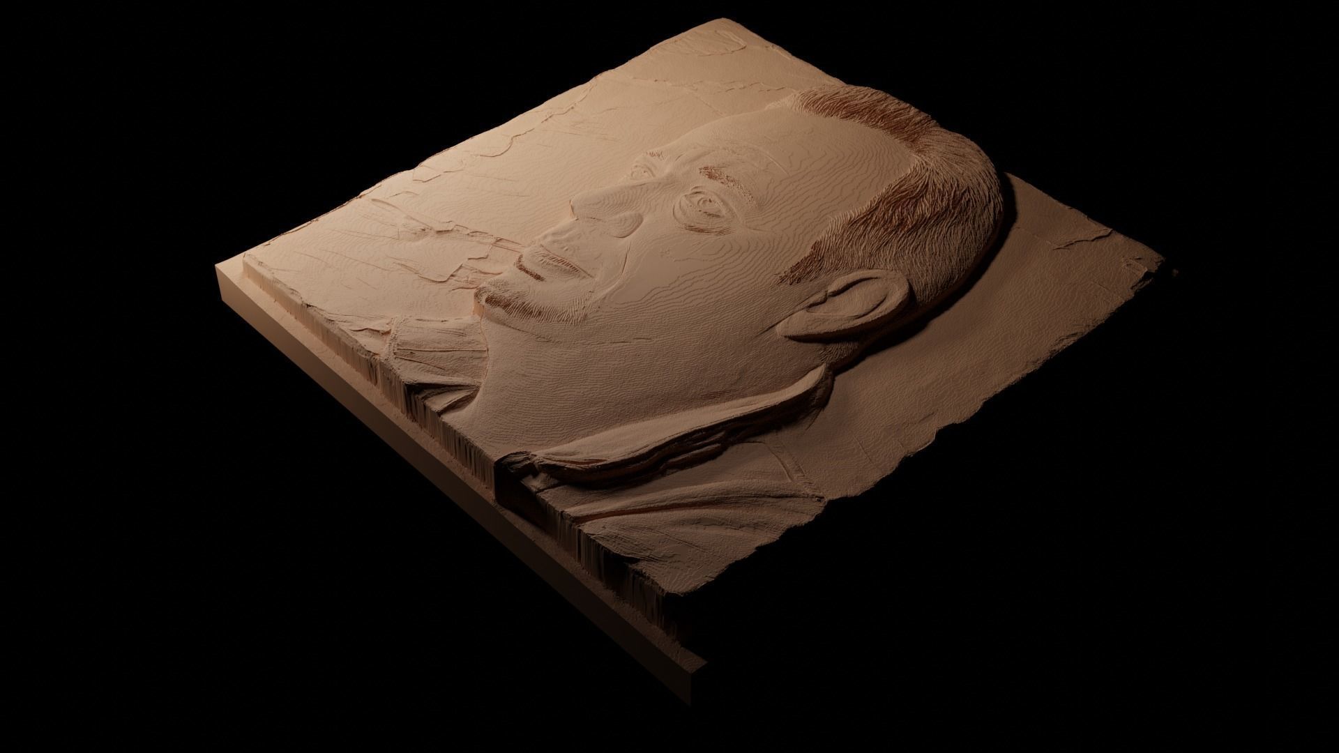 Billy Joel CNC 3d Print High Relief Sand Casting 3D print model_1