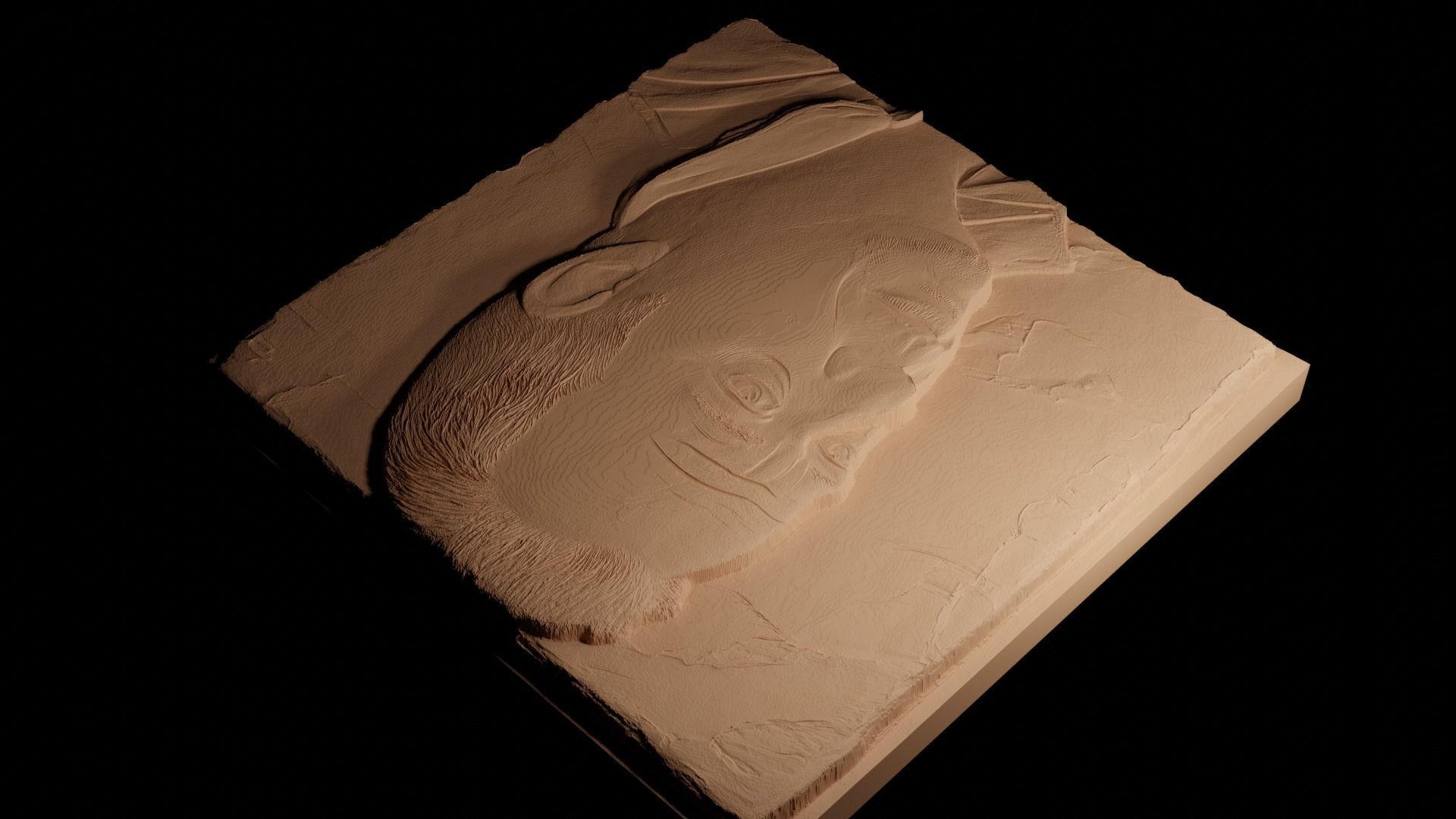 Billy Joel CNC 3d Print High Relief Sand Casting 3D print model_4