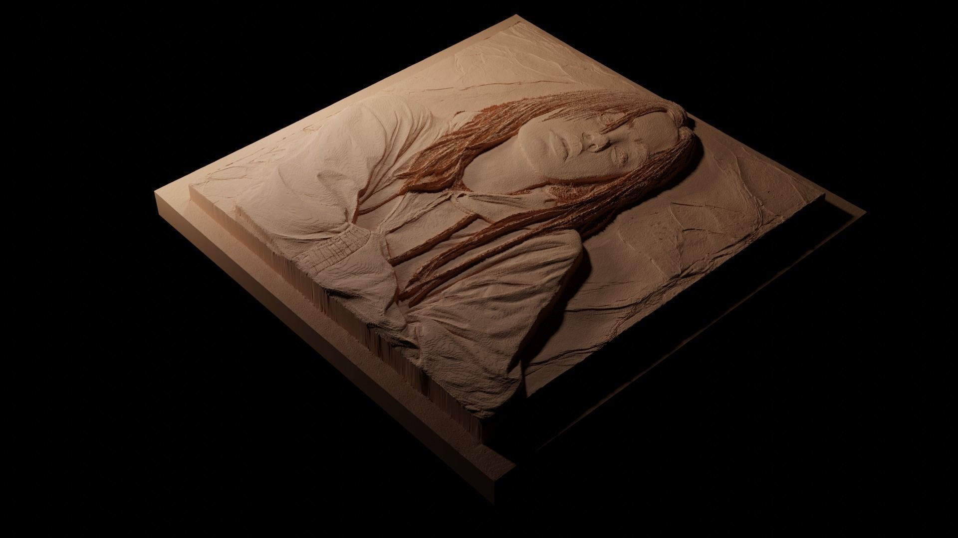 Billie Eilish CNC 3d Print High Relief Sand Casting 3D print model_1