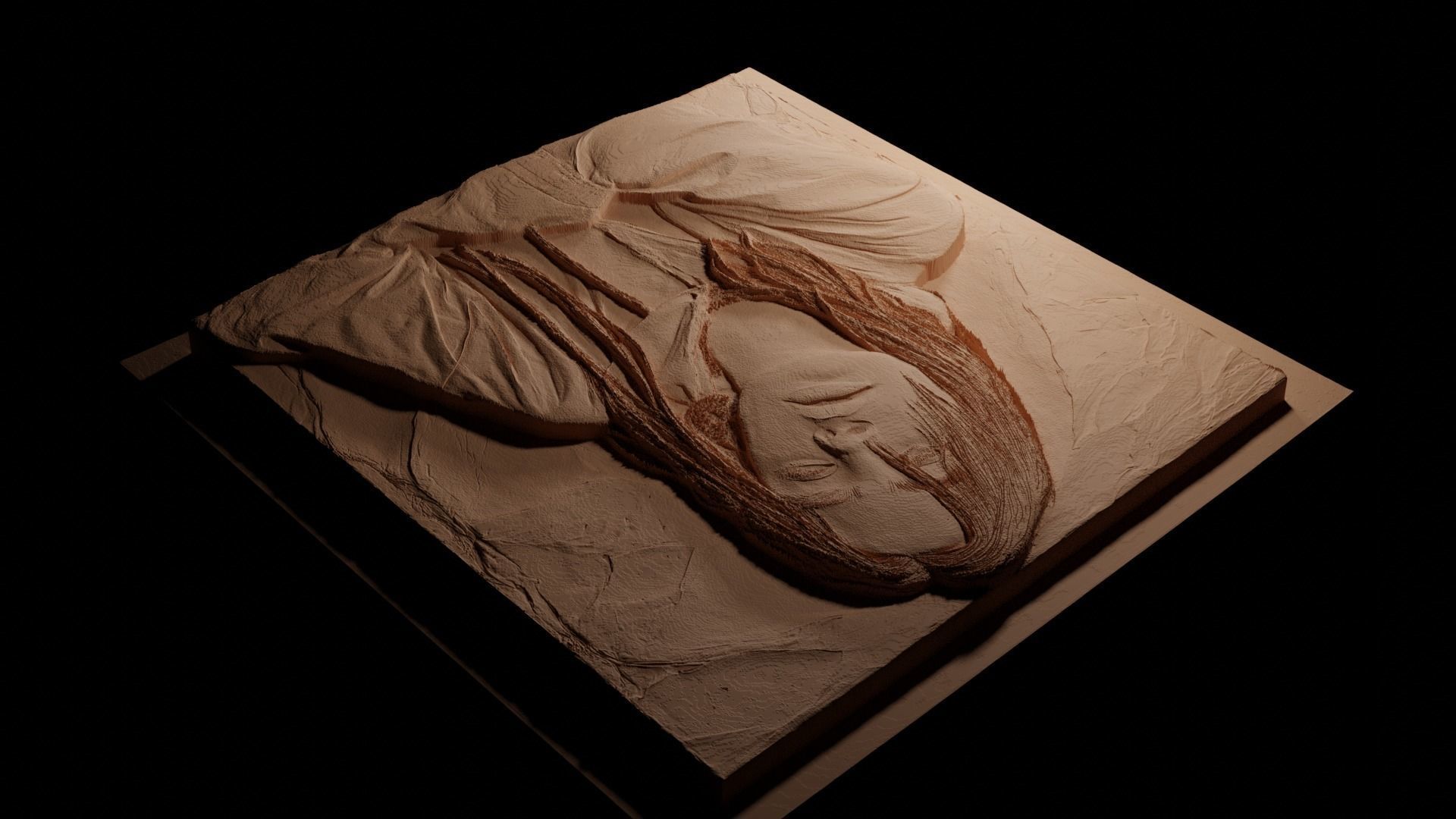 Billie Eilish CNC 3d Print High Relief Sand Casting 3D print model_3