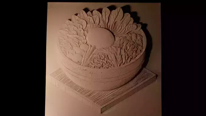 Bibimbap CNC 3d Print High Relief Sand Casting 3D print model