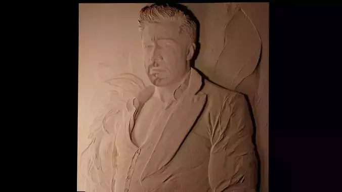 Ben Affleck CNC 3d Print High Relief Sand Casting 3D print model