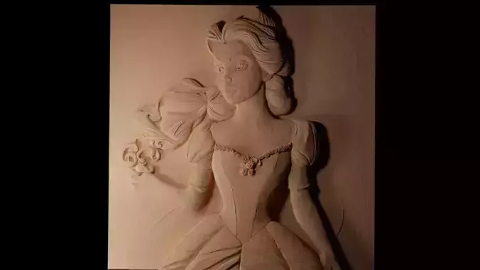 Belle Beauty and the Beast CNC 3d Print High Relief Sand Casting 3D print model