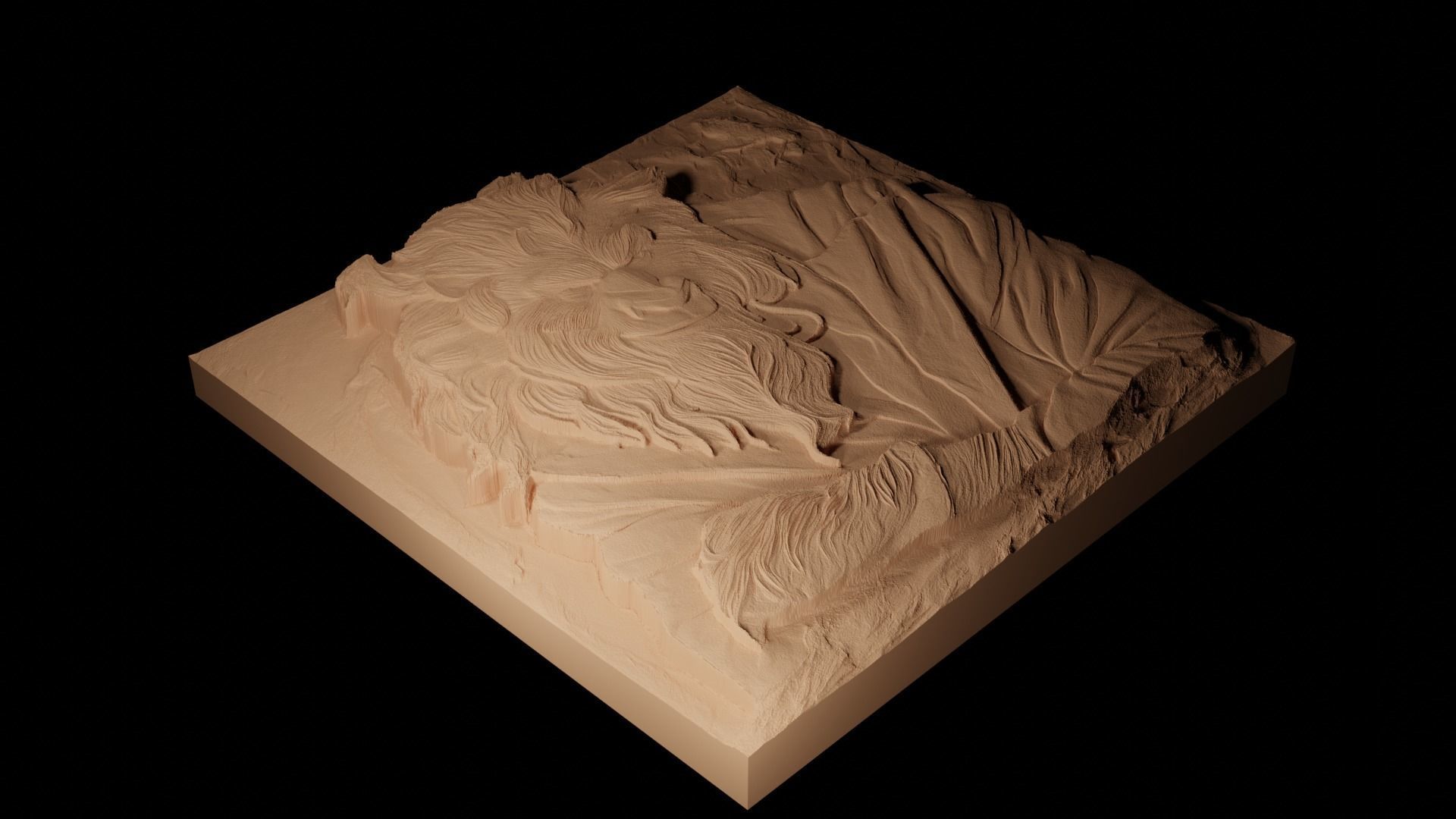 Beast Beauty and the Beast CNC 3d Print High Relief Sand Casting 3D print model_2