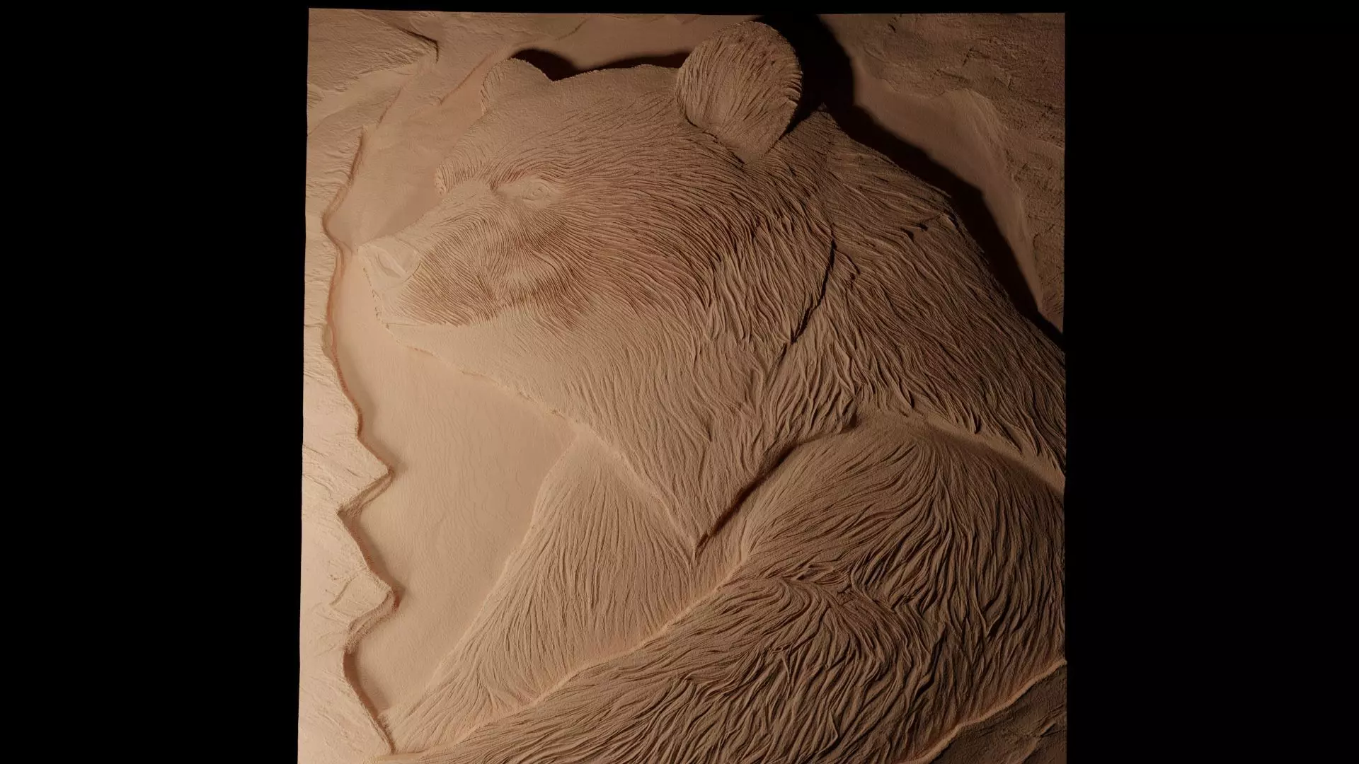 Bear CNC 3d Print High Relief Sand Casting 3D print model_0