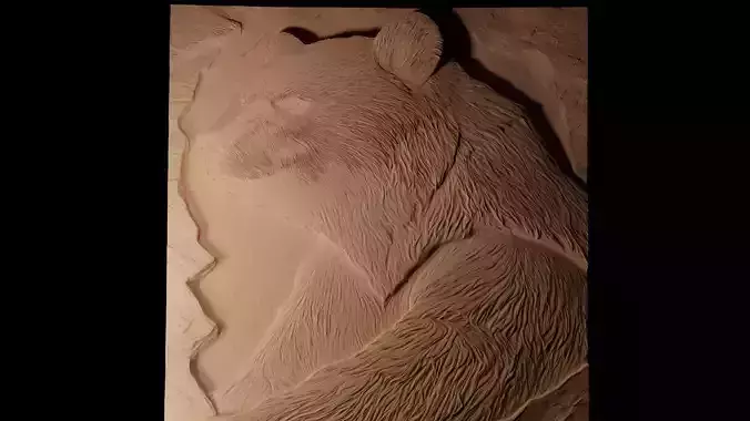 Bear CNC 3d Print High Relief Sand Casting 3D print model