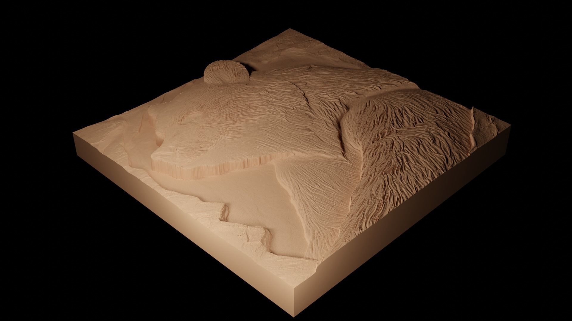 Bear CNC 3d Print High Relief Sand Casting 3D print model_2