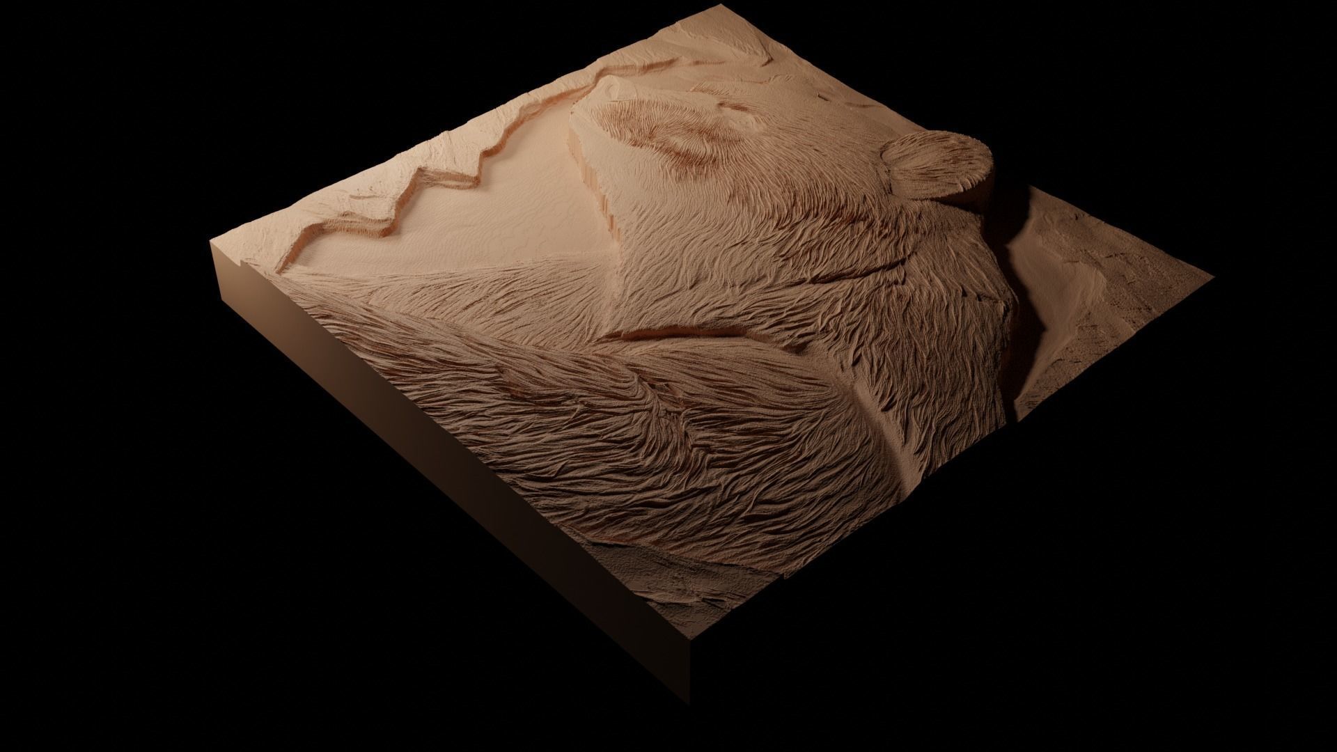 Bear CNC 3d Print High Relief Sand Casting 3D print model_1