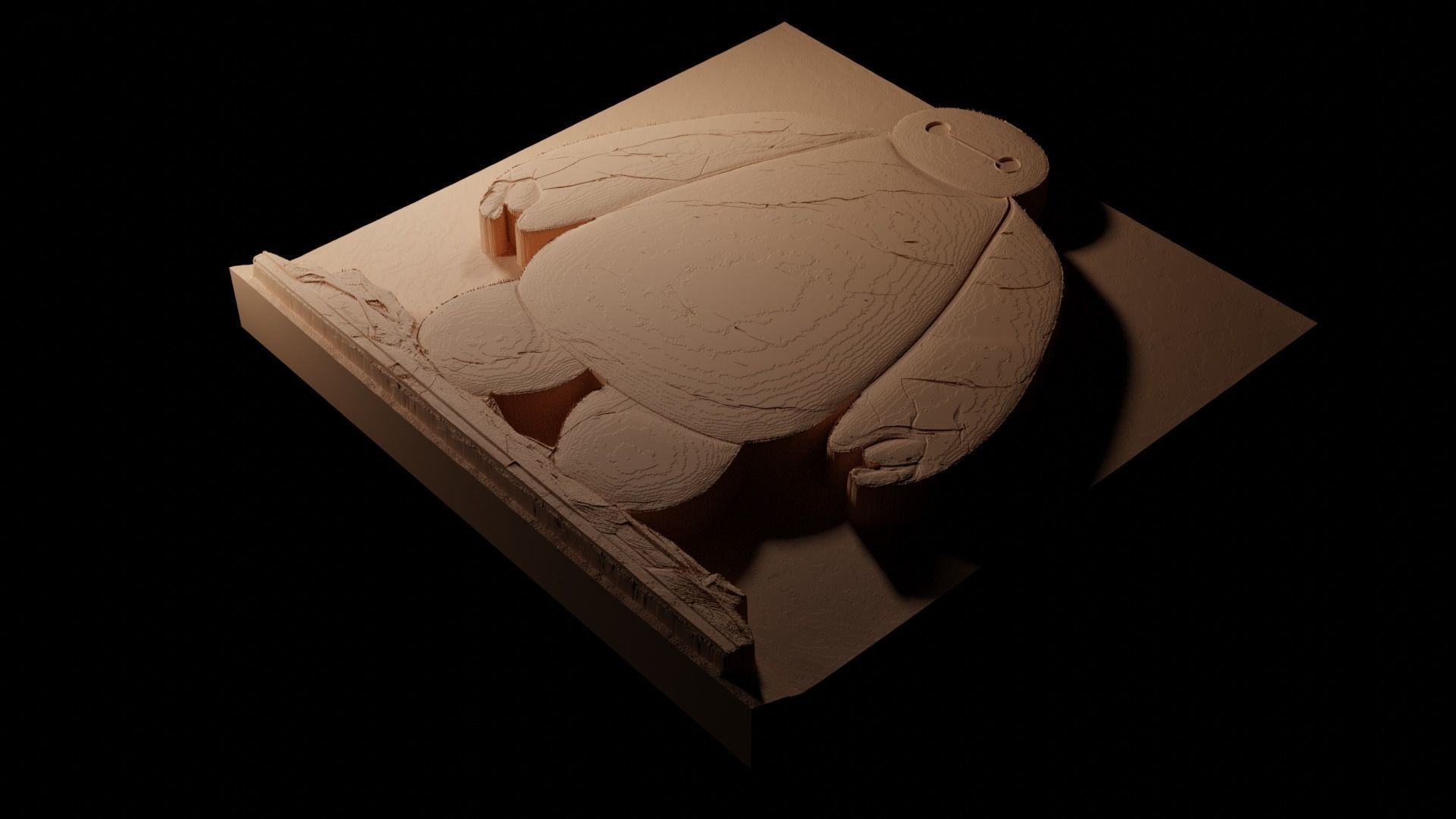 Baymax Big Hero 6 CNC 3d Print High Relief Sand Casting 3D print model_1