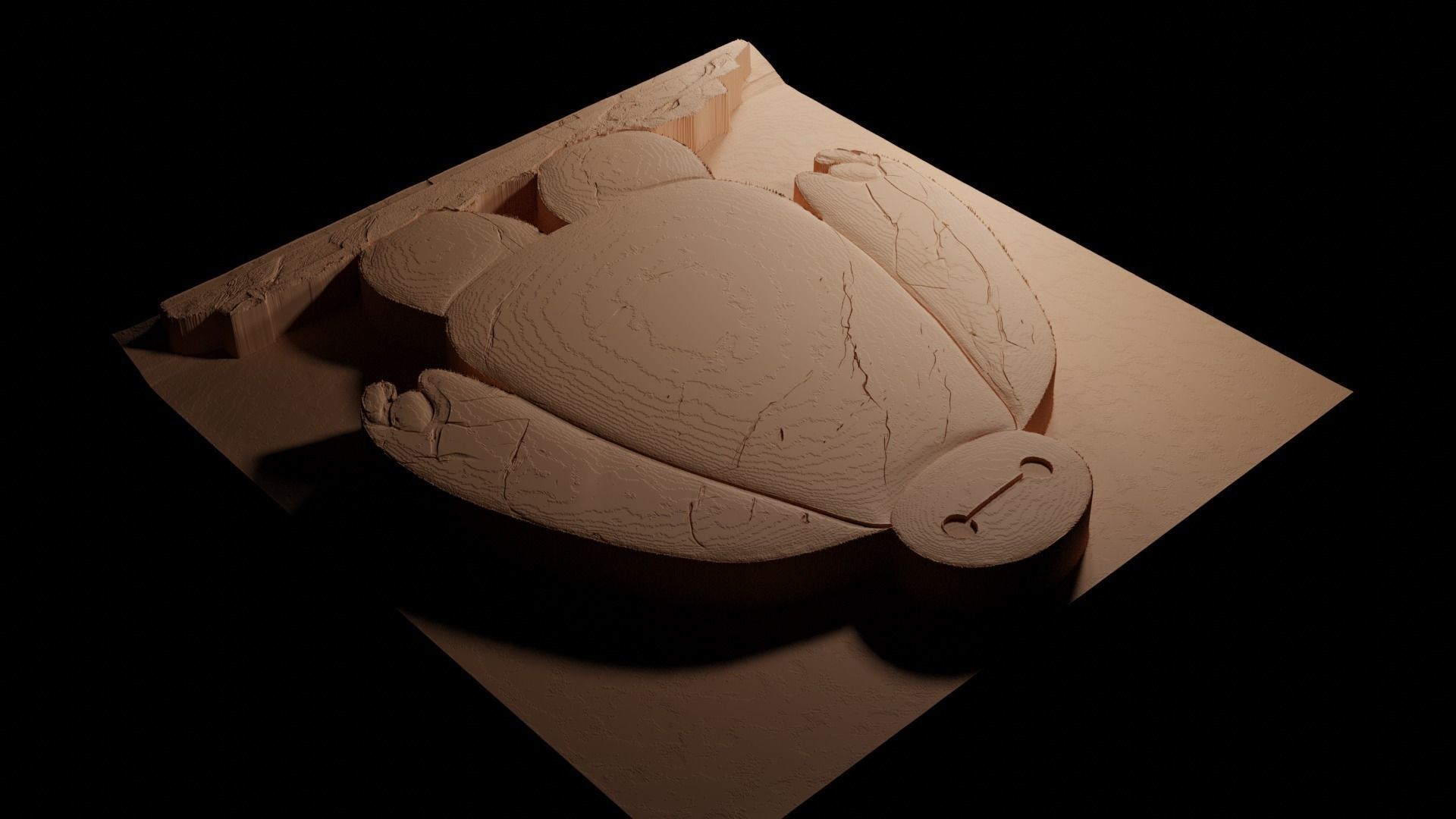 Baymax Big Hero 6 CNC 3d Print High Relief Sand Casting 3D print model_3