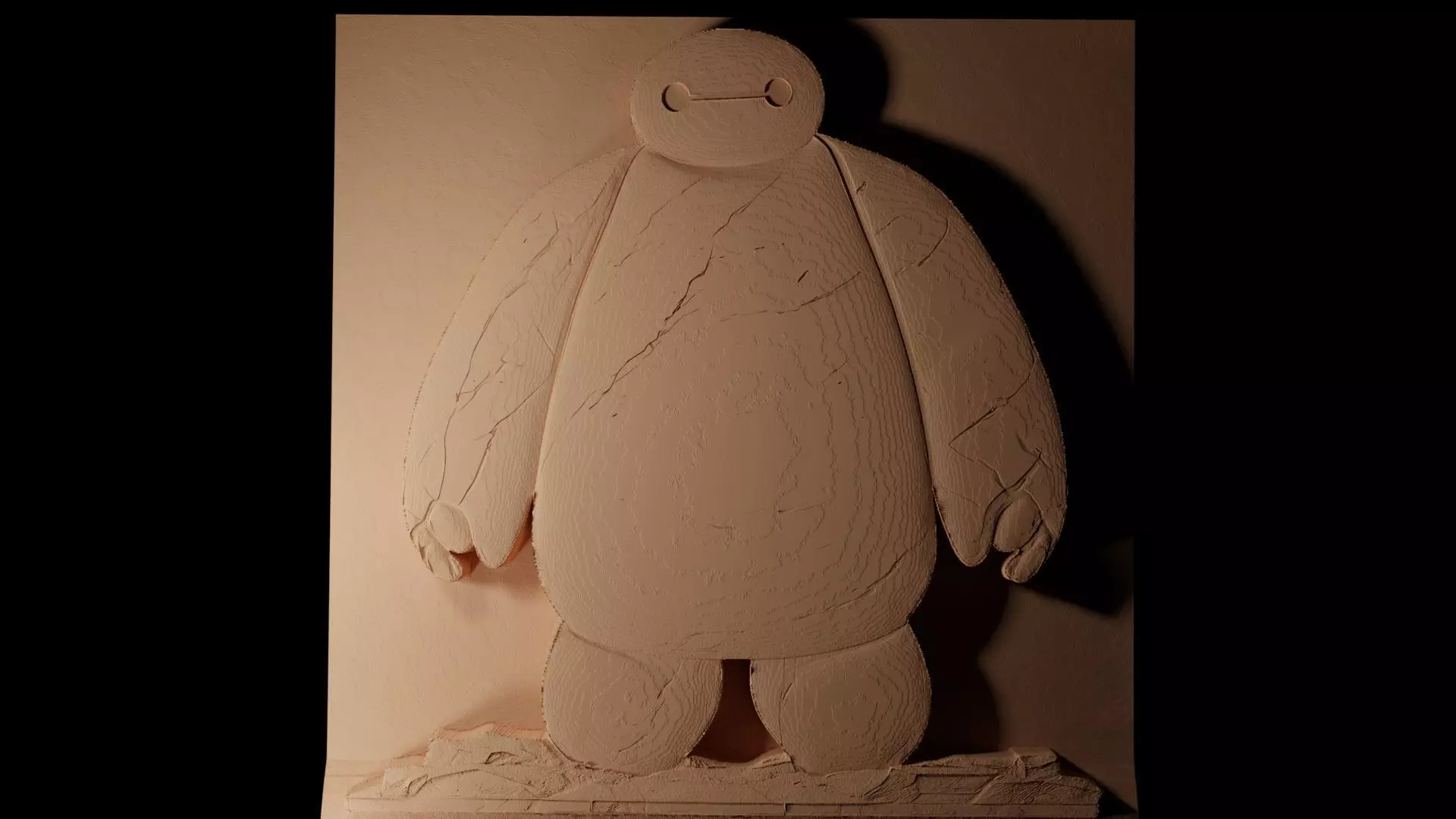 Baymax Big Hero 6 CNC 3d Print High Relief Sand Casting 3D print model_0