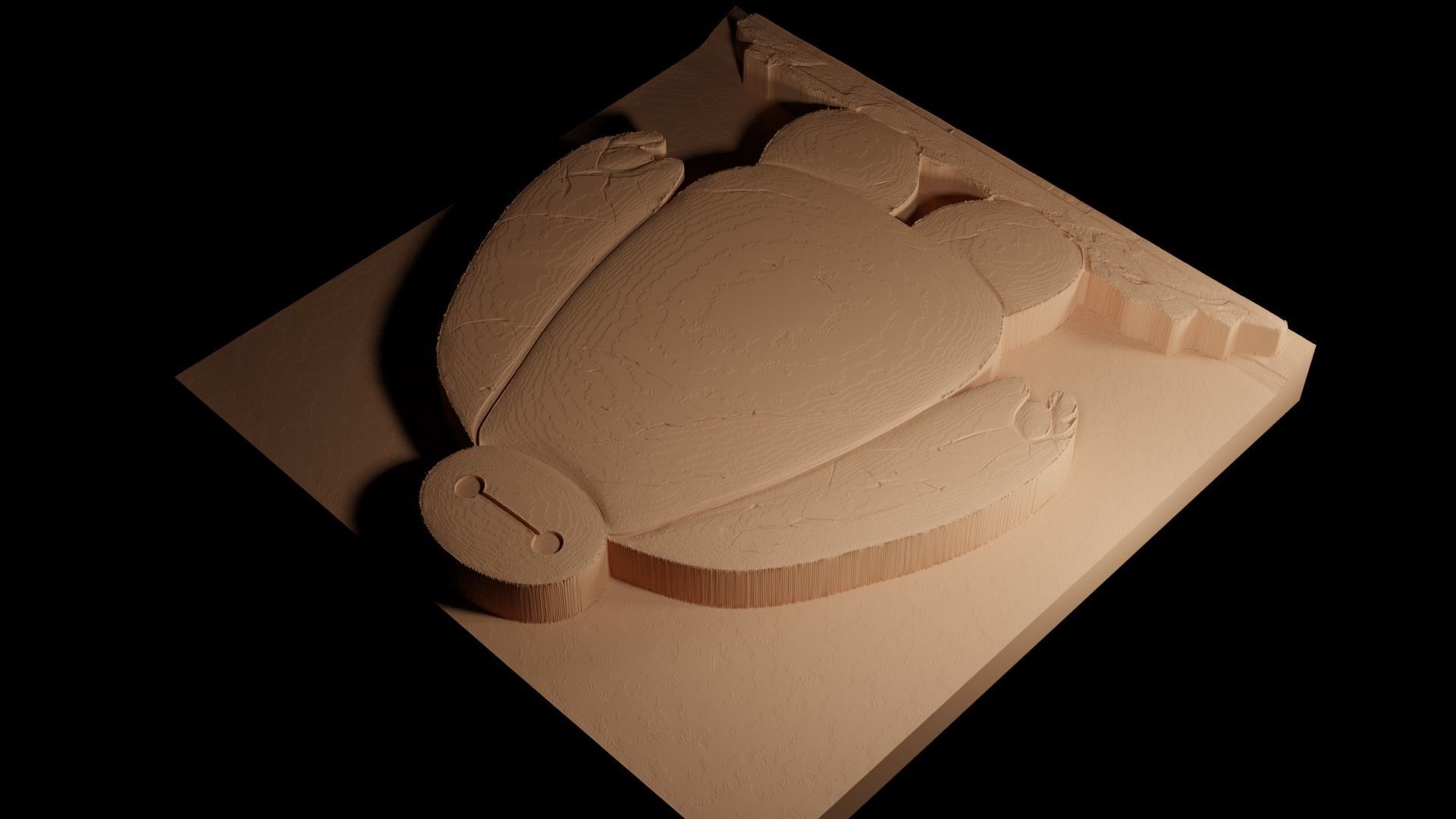 Baymax Big Hero 6 CNC 3d Print High Relief Sand Casting 3D print model_4