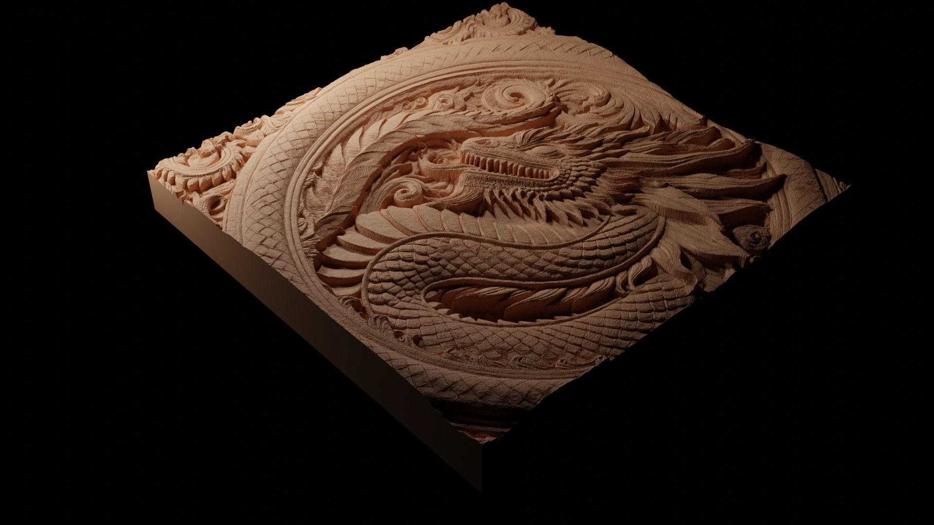 Basilisk CNC 3d Print High Relief Sand Casting 3D print model_1