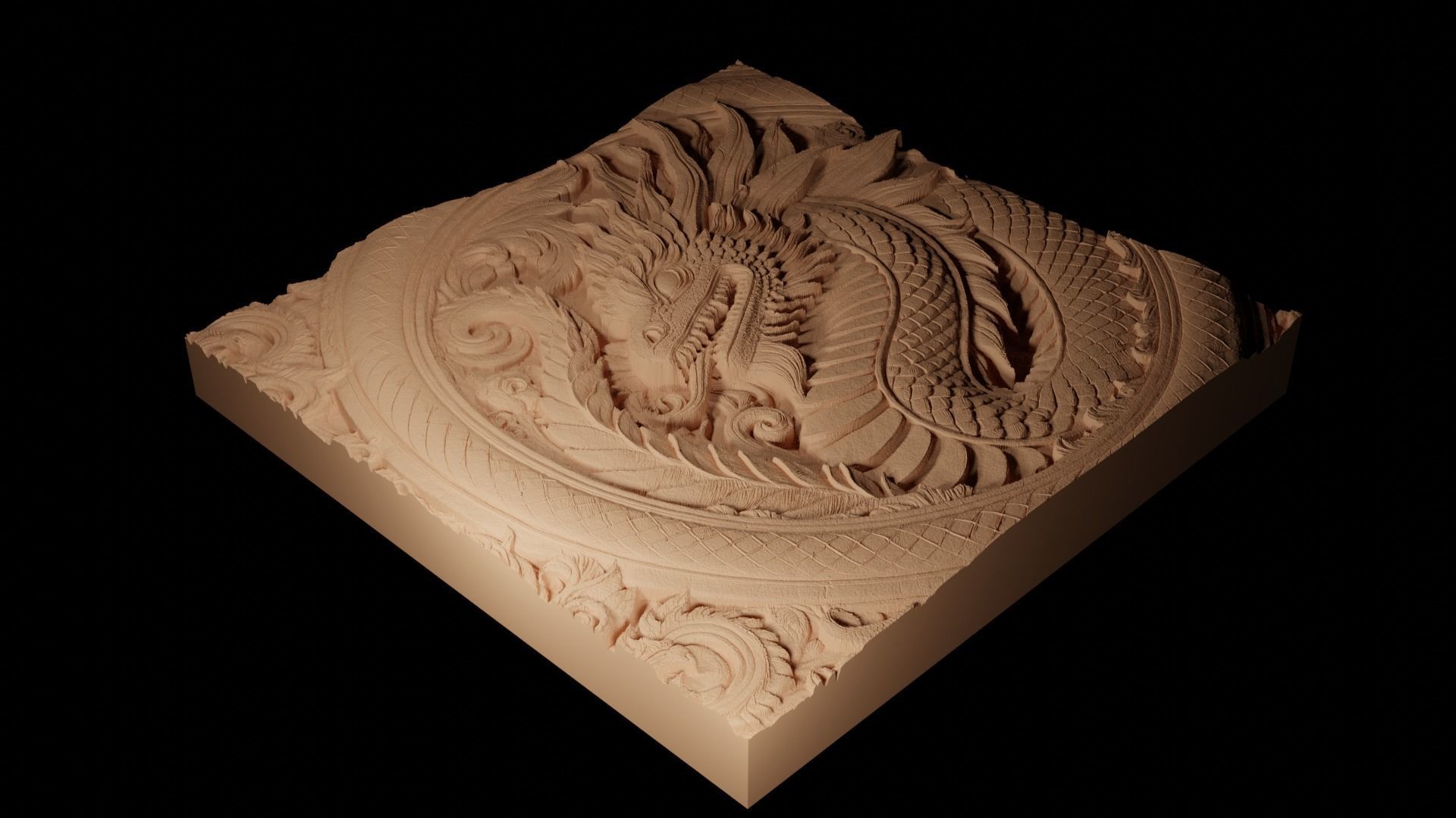 Basilisk CNC 3d Print High Relief Sand Casting 3D print model_2