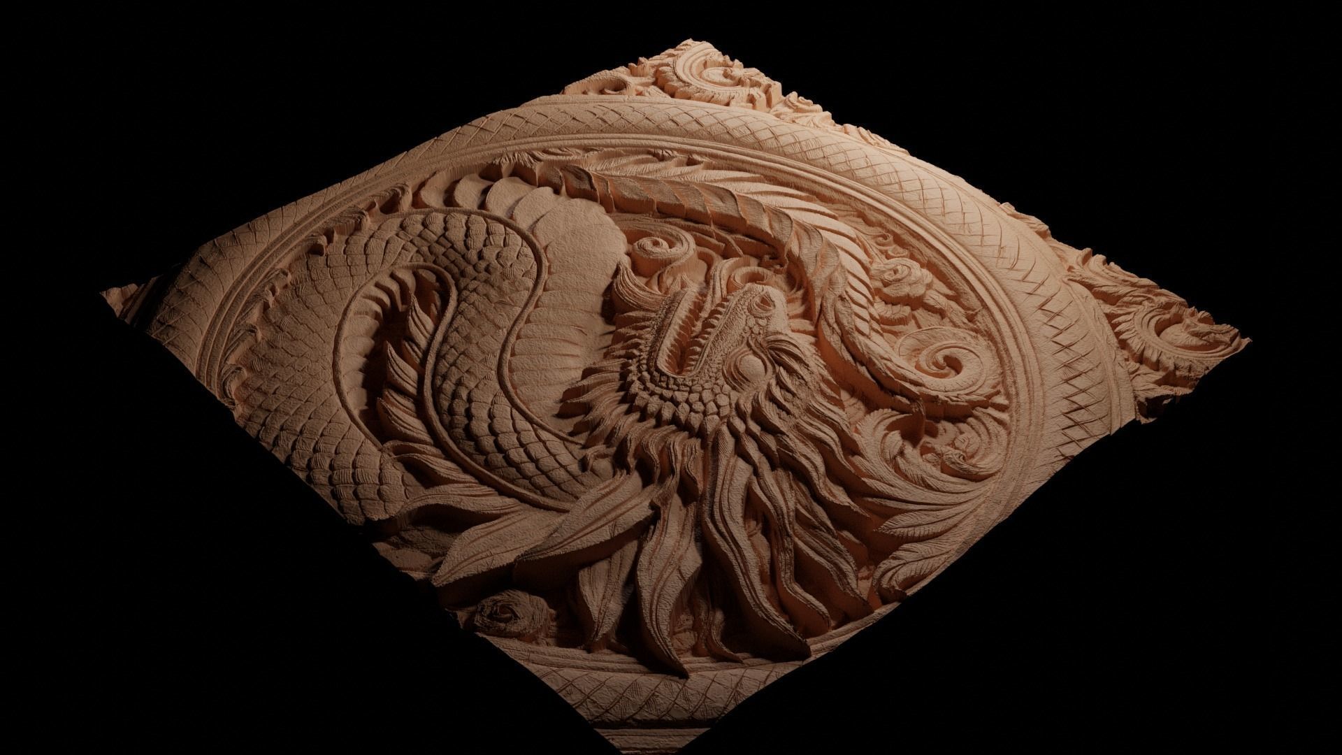 Basilisk CNC 3d Print High Relief Sand Casting 3D print model_3