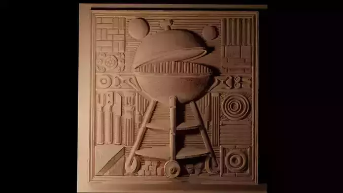 Barbecue CNC 3d Print High Relief Sand Casting 3D print model