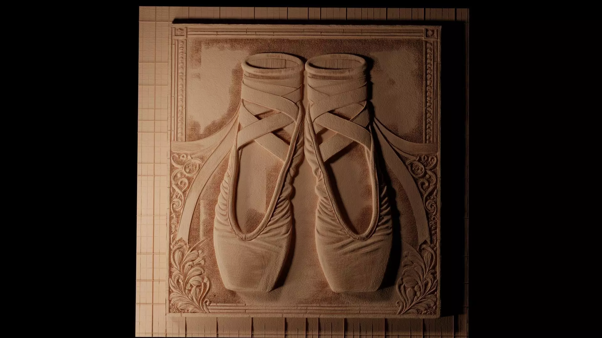 Ballet Shoes CNC 3d Print High Relief Sand Casting 3D print model_0