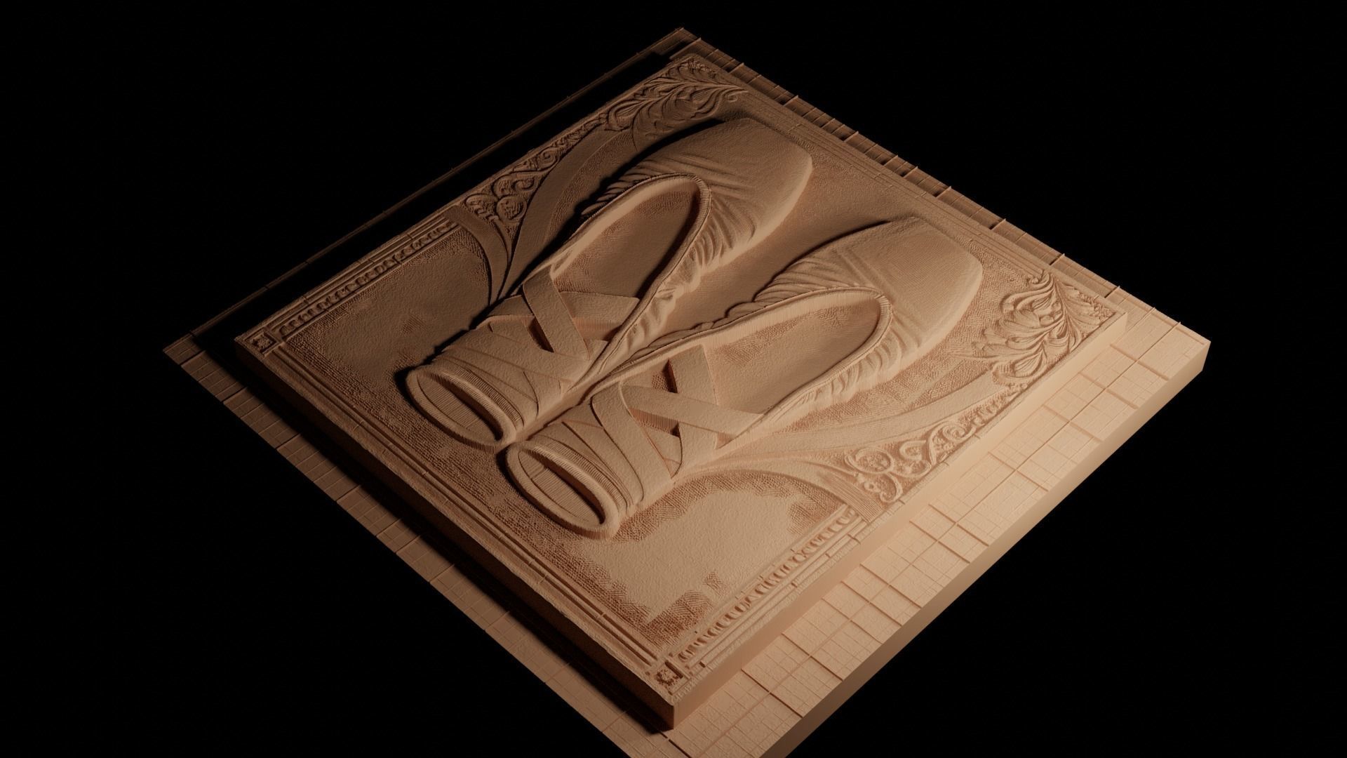 Ballet Shoes CNC 3d Print High Relief Sand Casting 3D print model_4