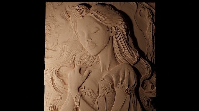 Aurora Sleeping Beauty CNC 3d Print High Relief Sand Casting 3D print model