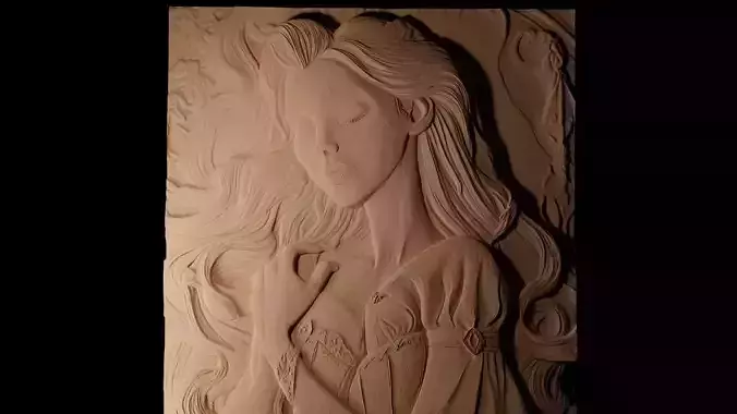 Aurora Sleeping Beauty CNC 3d Print High Relief Sand Casting