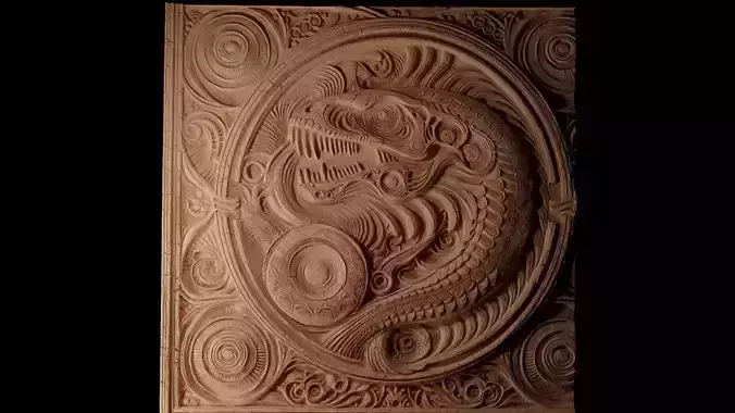 Fossil CNC 3d Print High Relief Sand Casting 3D print model