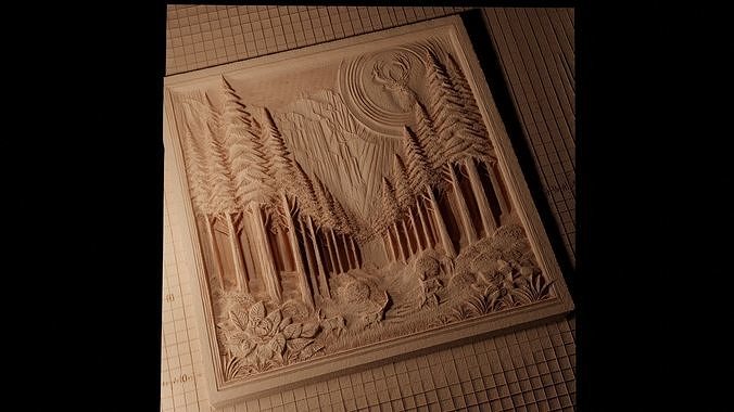 Forest CNC 3d Print High Relief Sand Casting 3D print model