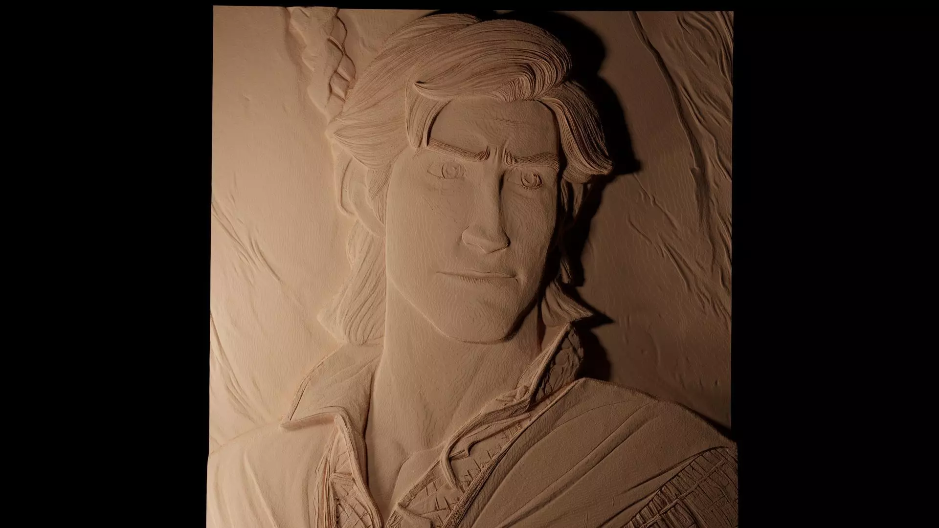 Flynn Rider Tangled CNC 3d Print High Relief Sand Casting 3D print model_0