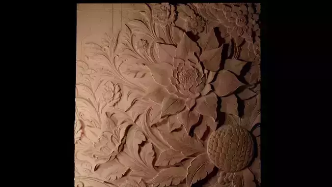 Flower CNC 3d Print High Relief Sand Casting 3D print model