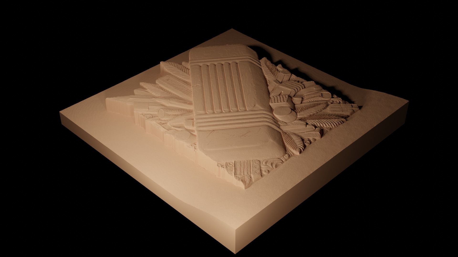 Eraser CNC 3d Print High Relief Sand Casting 3D print model_2