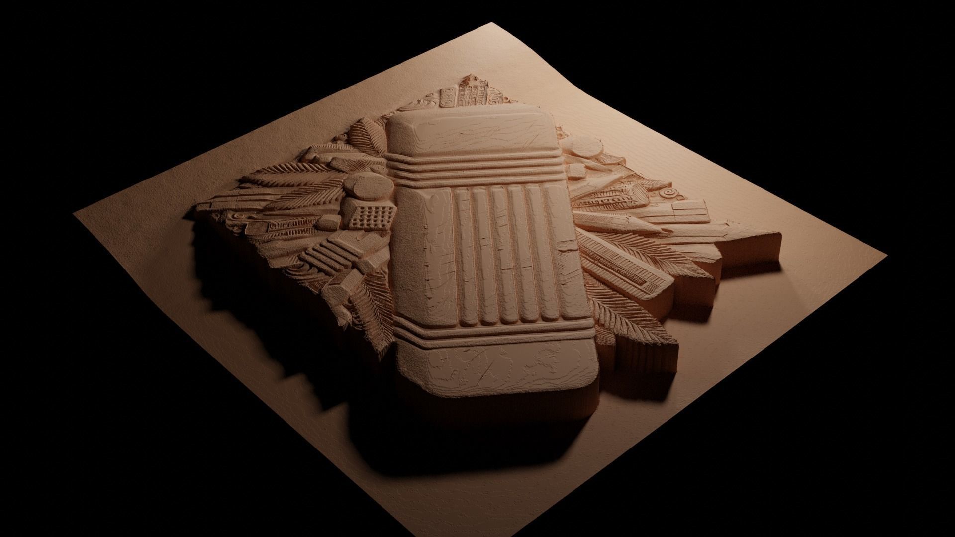 Eraser CNC 3d Print High Relief Sand Casting 3D print model_3