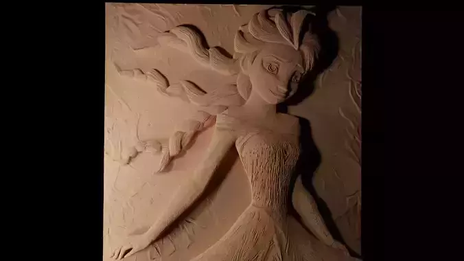 Elsa Frozen CNC 3d Print High Relief Sand Casting