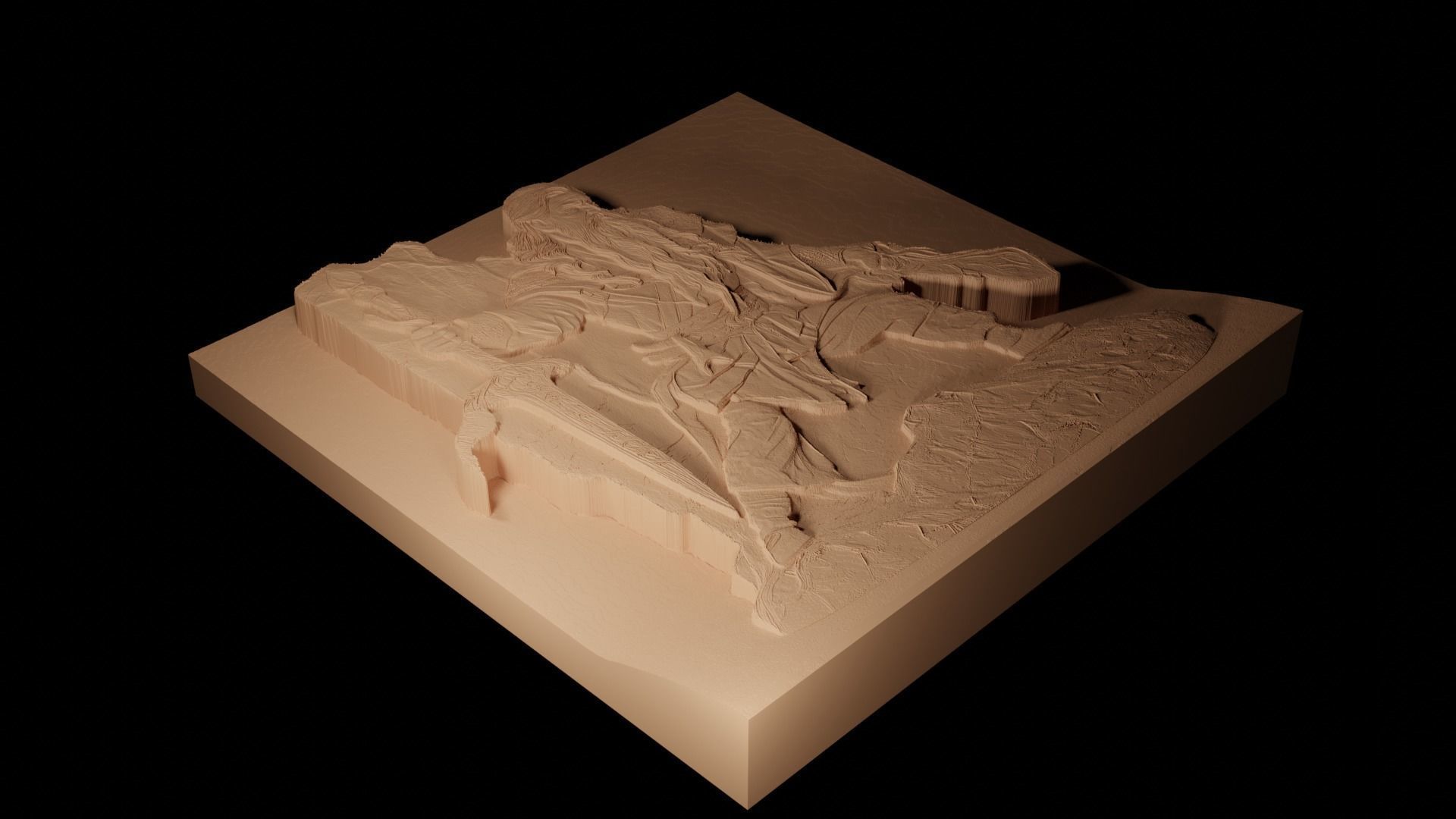 Elminster Aumar DND CNC 3d Print High Relief Sand Casting 3D print model_2