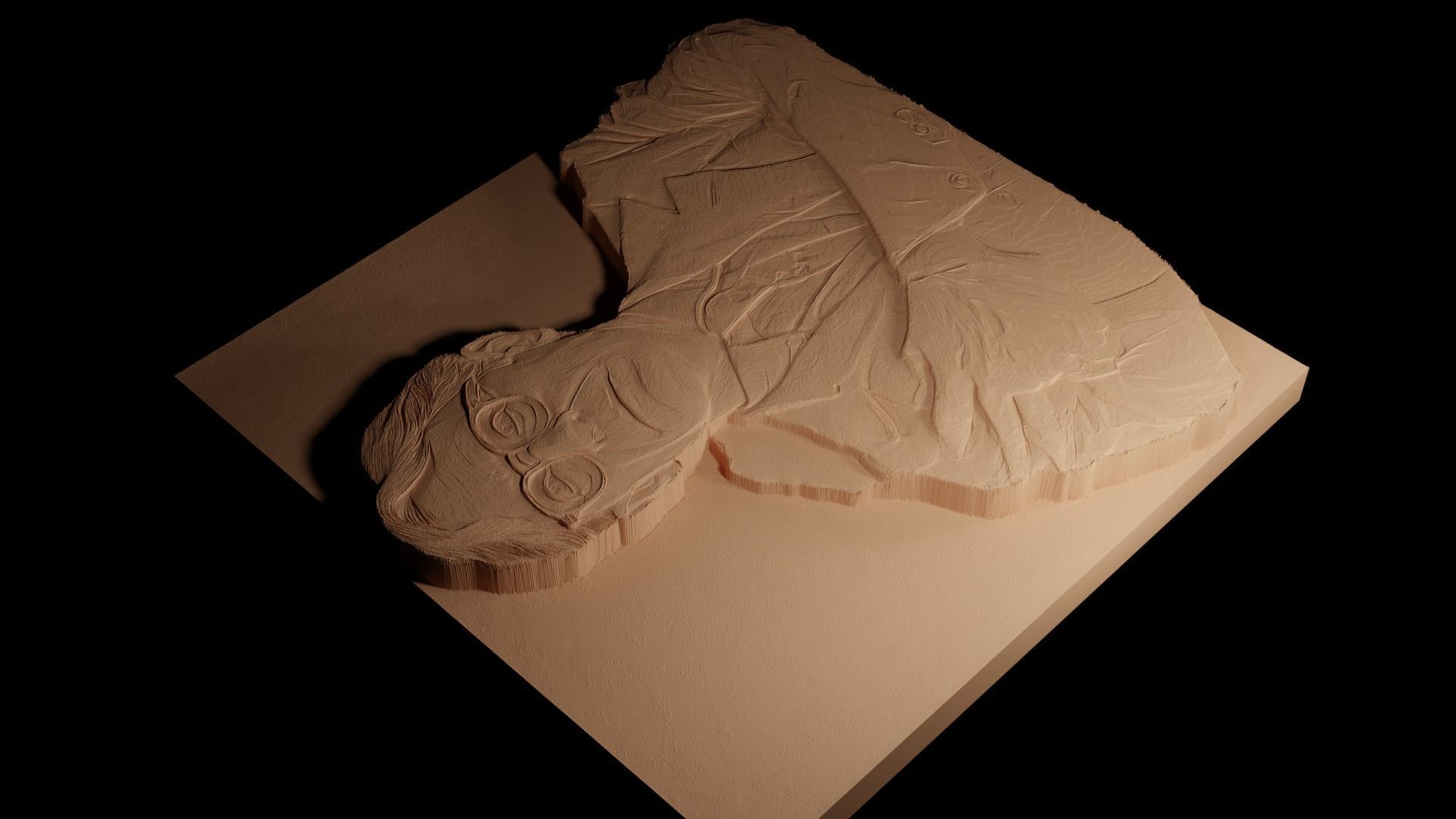 Atticus Finch CNC 3d Print High Relief Sand Casting 3D print model_4