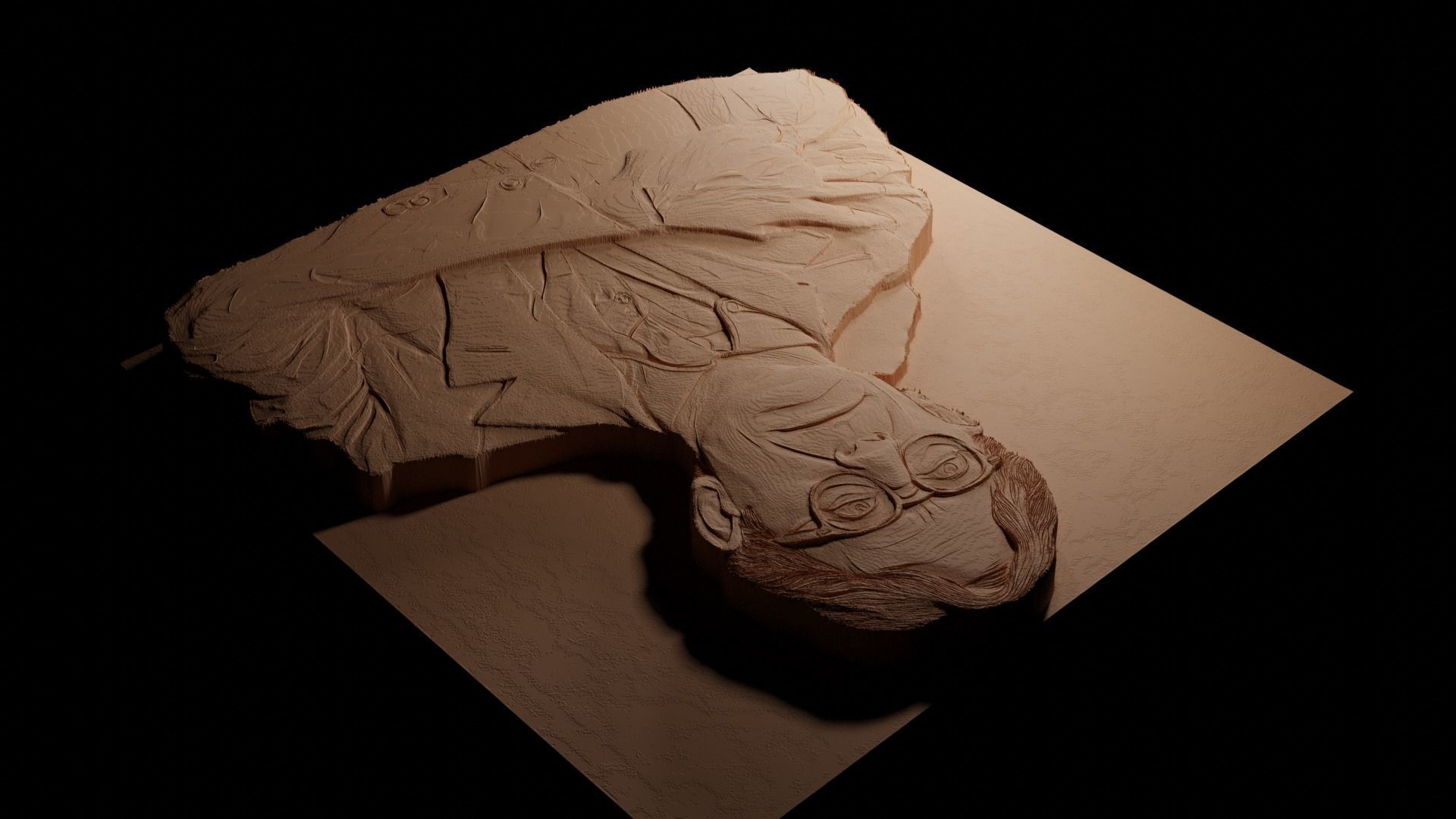 Atticus Finch CNC 3d Print High Relief Sand Casting 3D print model_3