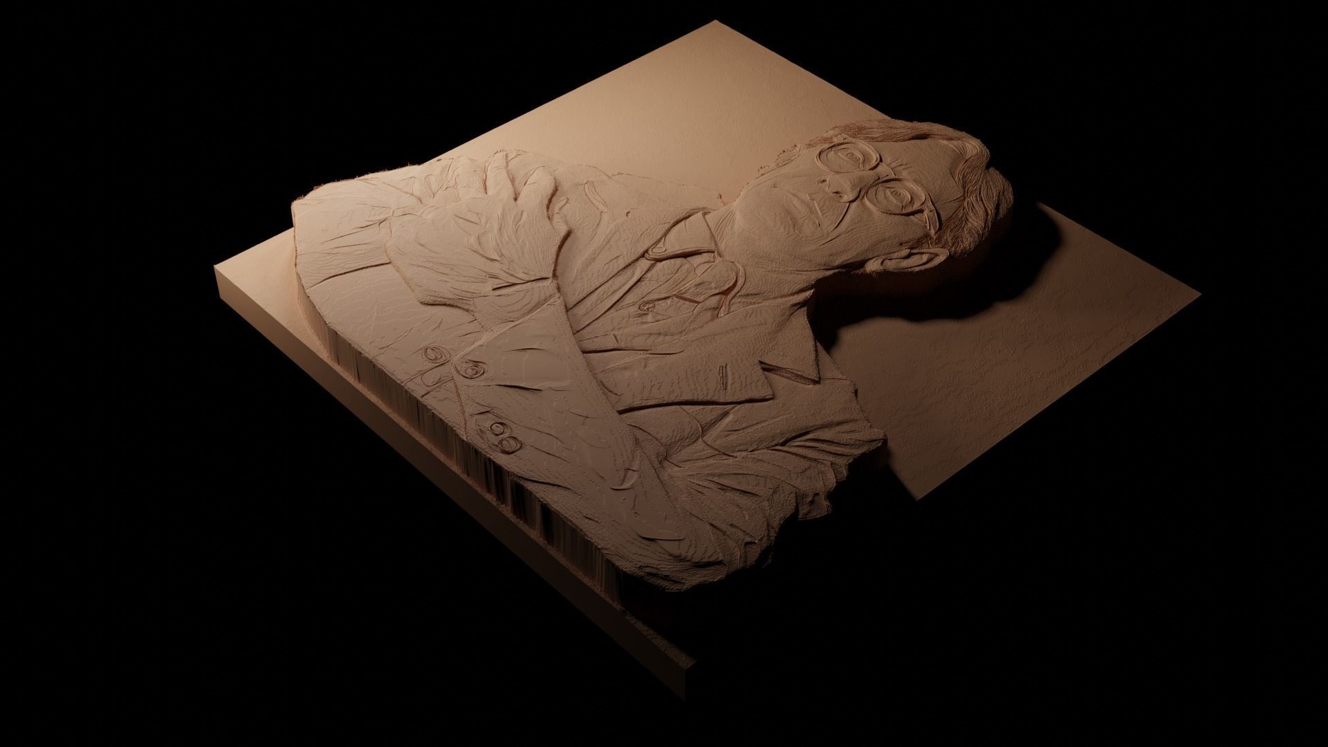 Atticus Finch CNC 3d Print High Relief Sand Casting 3D print model_1