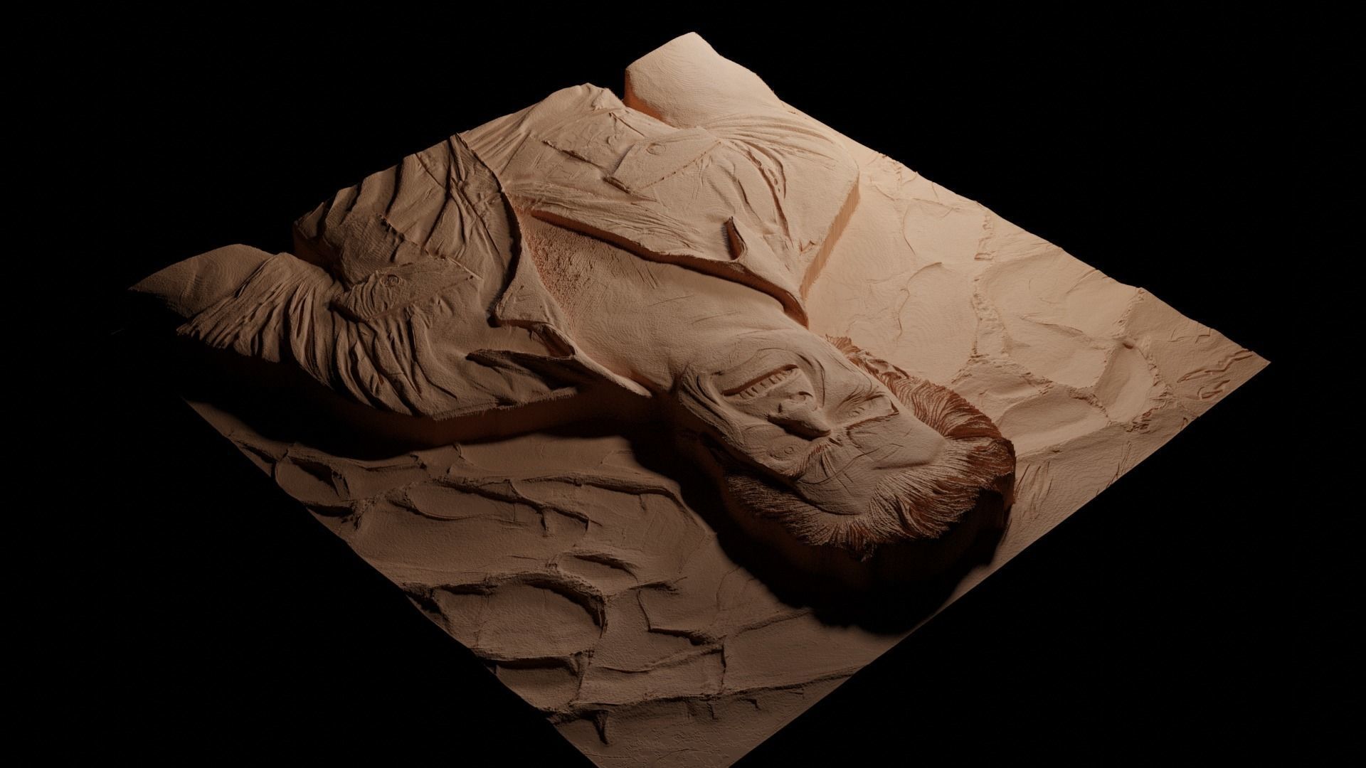 Ash Williams Evil Dead CNC 3d Print High Relief Sand Casting 3D print model_3