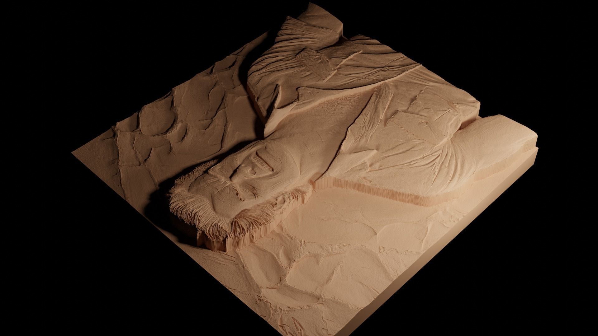 Ash Williams Evil Dead CNC 3d Print High Relief Sand Casting 3D print model_4