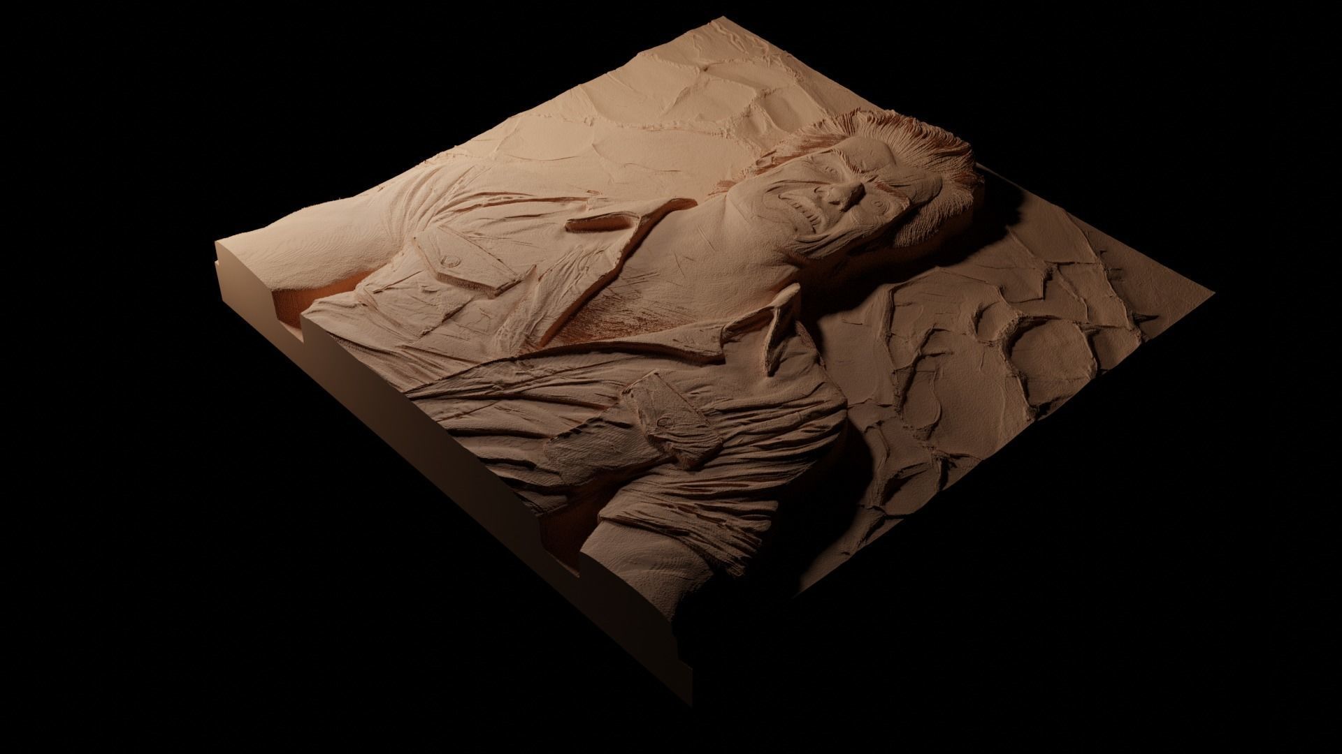 Ash Williams Evil Dead CNC 3d Print High Relief Sand Casting 3D print model_1